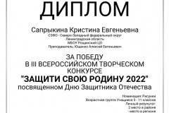 3-й всероссийский творческий конкурс «Защити свою Родину 2022»